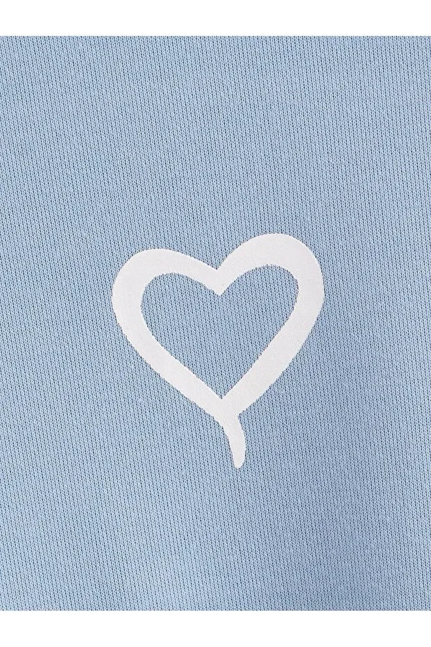 Детское худи для девочек с принтом Heart Printed Machetta, Baby Blue — фото 3
