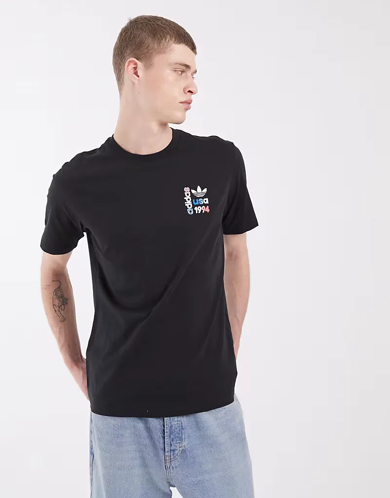 Футболка Adidas Originals с графическим изображением эмблемы Чемпионата мира по футболу 1994 года, черный