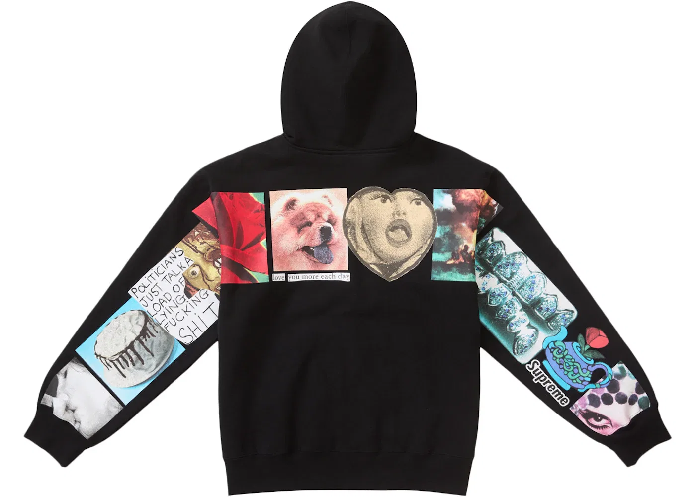 Мужская худи Supreme Spread Zip Up Hooded Sweatshirt, Black