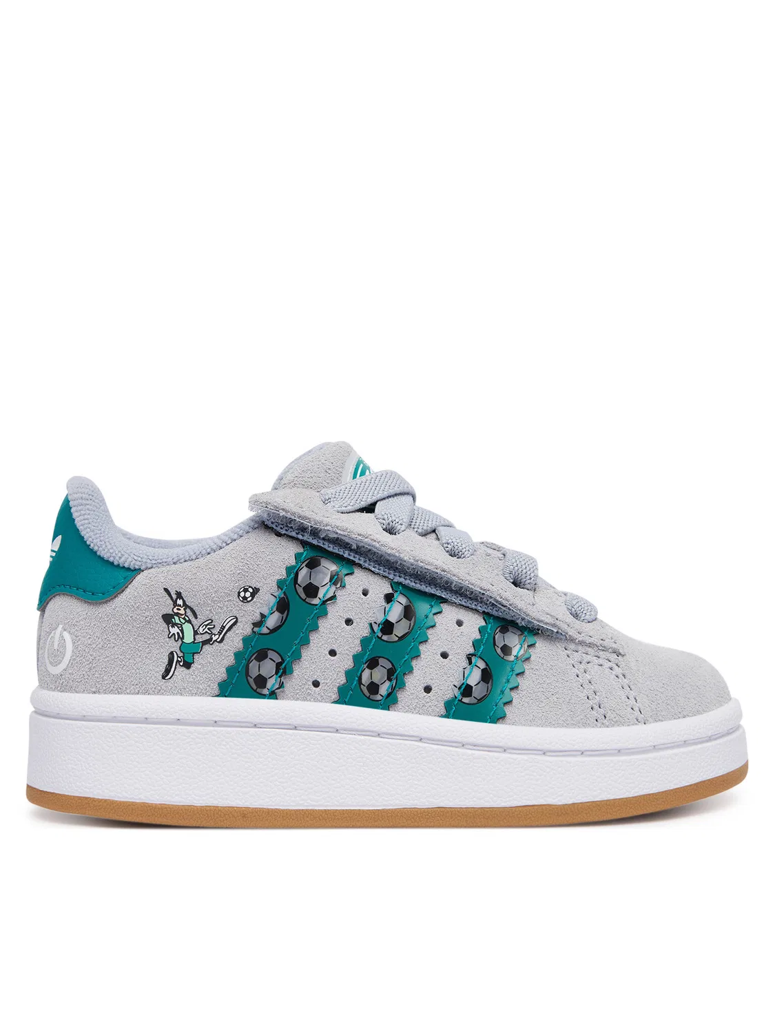 Кроссовки для мальчика Disney Campus Led Lights Comfort Closure Elastic Lace Adidas, серый