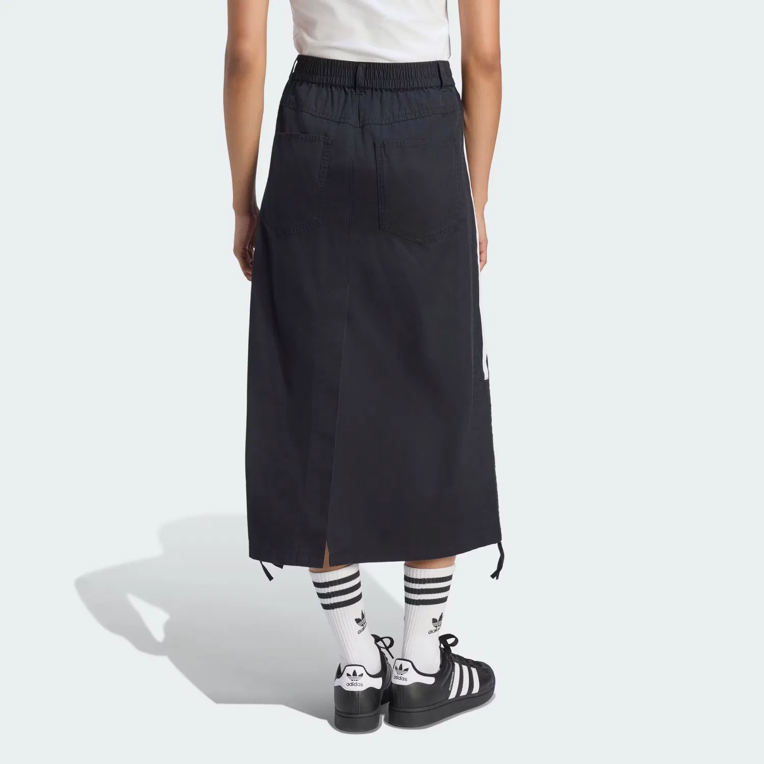 Женская юбка прямого кроя из твила Parachute Skirt Adidas Originals, черный — фото 2