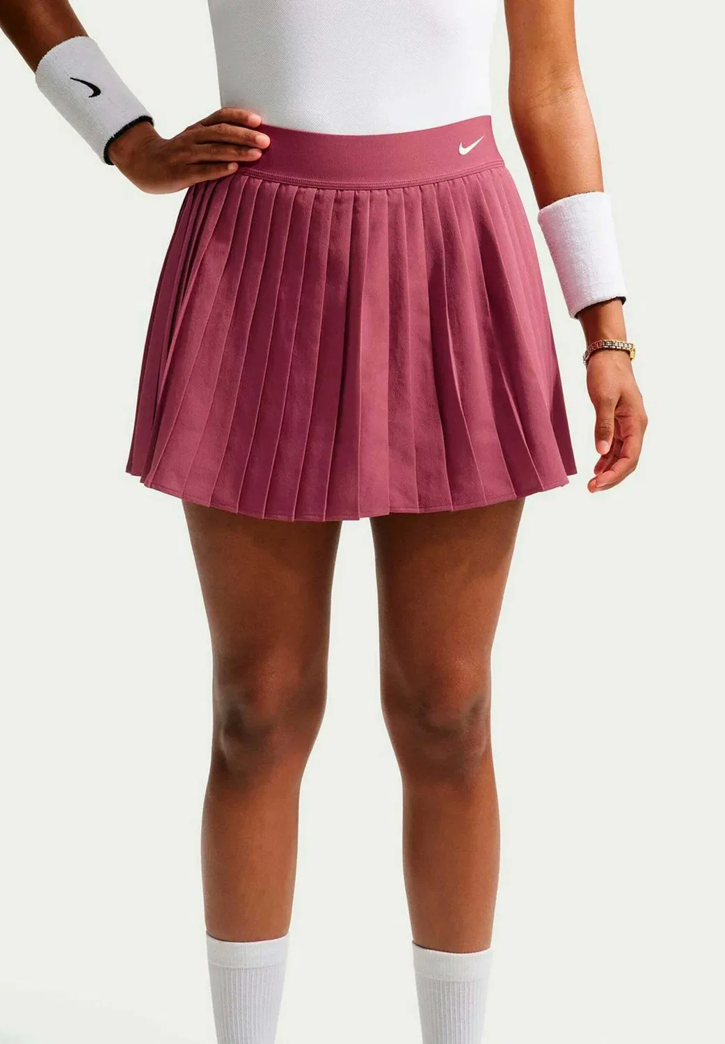 Rock w nk df vctry skrt hr plated - sport skirt Nike Performance, Pink Smoke White