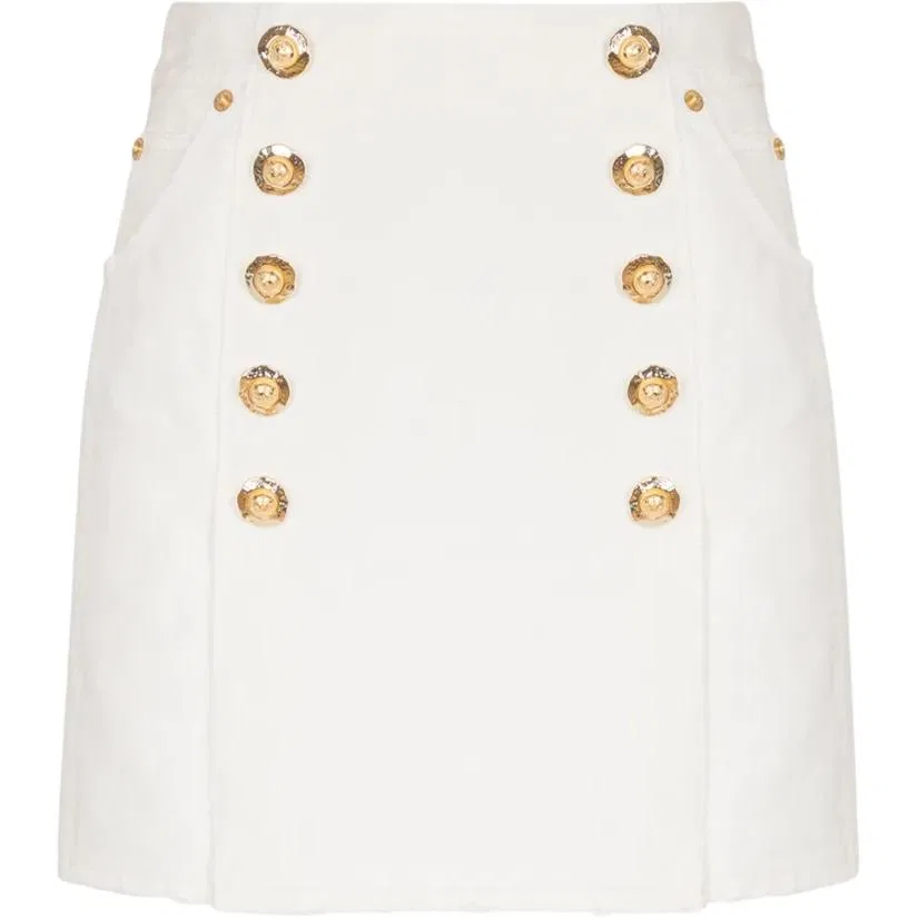 Женская хлопковая юбка-шорты Casual Short Skirts BALMAIN, White