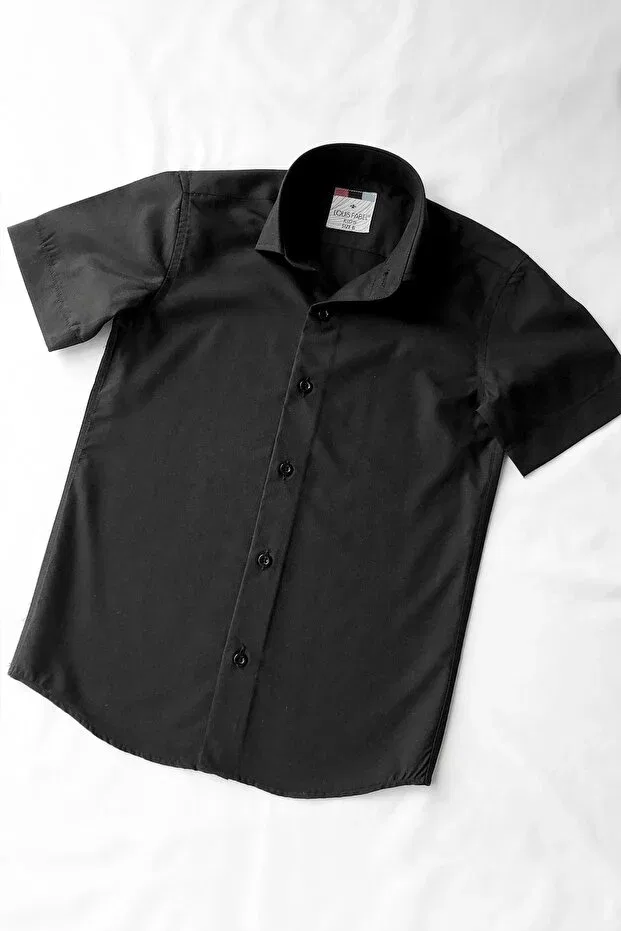 Детская рубашка для мальчиков с коротким рукавом Louis Kids, Black
