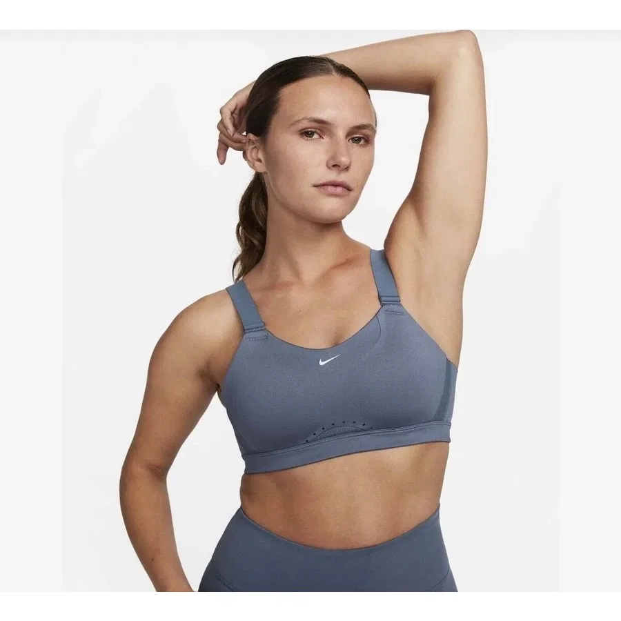 Спортивный бюстгальтер с высокой поддержкой Dri-Fit Alpha Nike, Синий