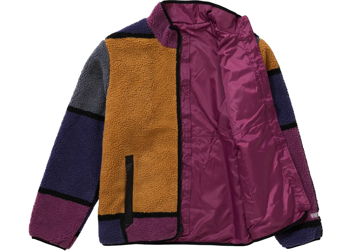 Мужской флисовый жакет с принтом Supreme Reversible Fleece Jacket, Purple — фото 3