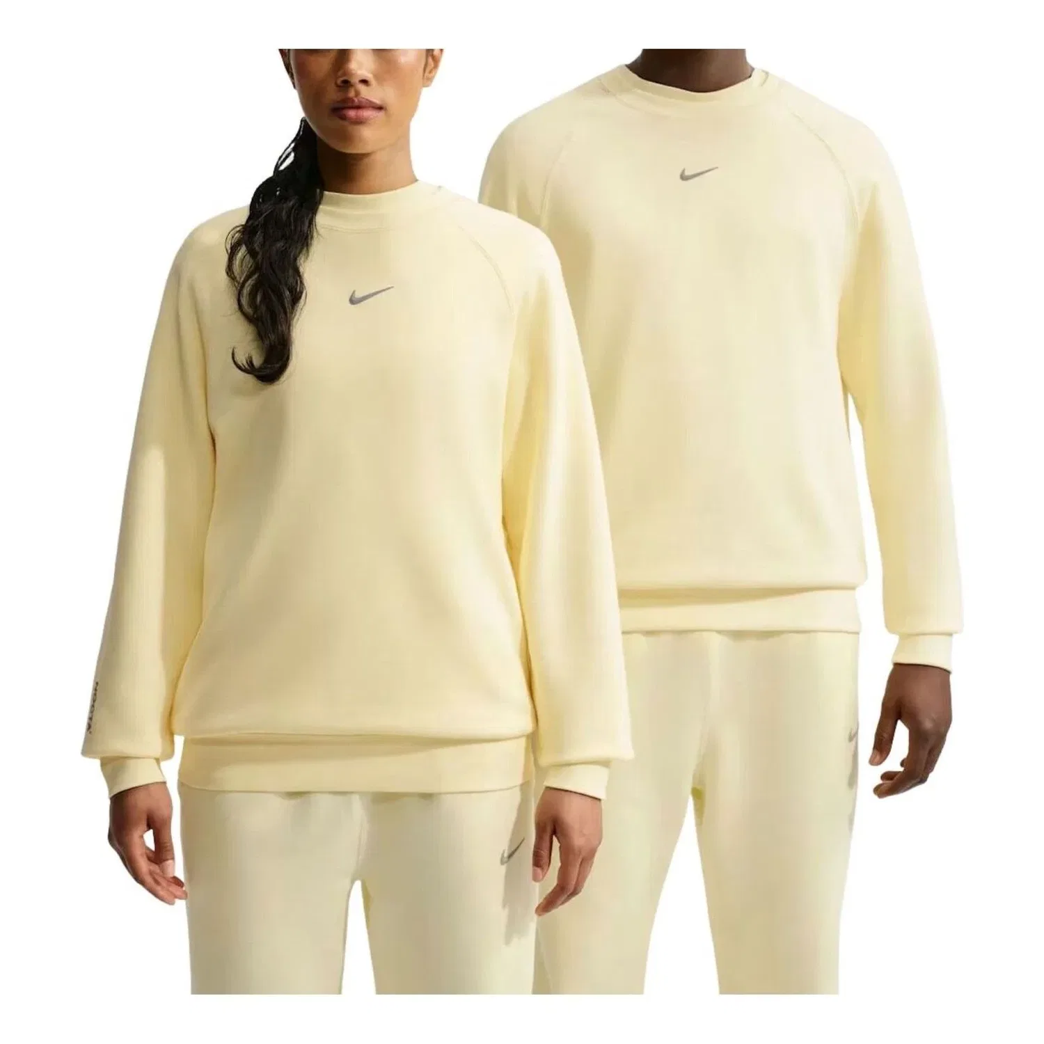 Мужская футболка с флисовым воротником Nike NOCTA Fleece CS Crew Alabaster Stealth, желтый
