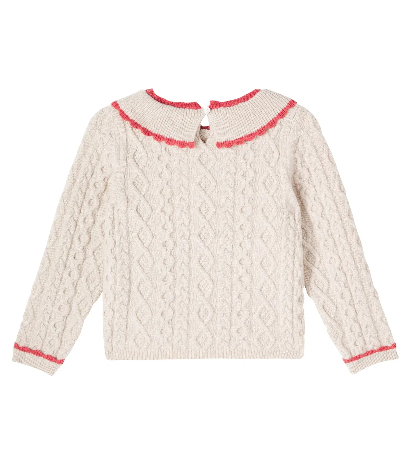 Свитер из шерстяной смеси с пуговицами сзади Sienna Bebe Organic, бежевый — фото 4