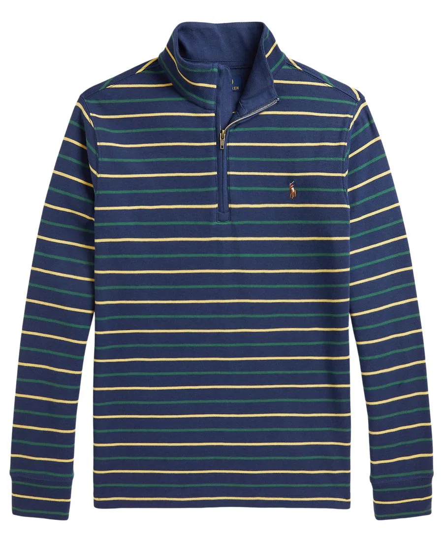 Свитшот с воротником-стойкой, длинным рукавом, с принтом Polo Ralph Lauren, Rustic Navy Multi