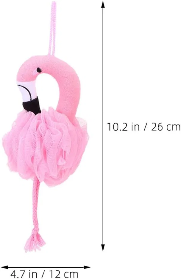 Набор детских мочалок для купания Flamingo SEWACC, 4 шт, 26x12x9 см, розовый — фото 2