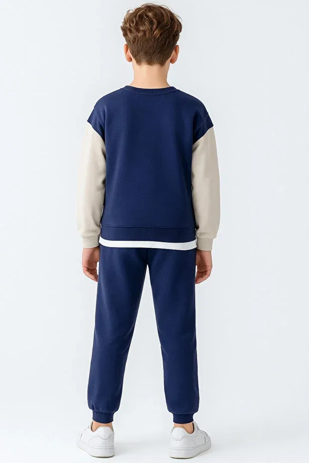 Детский спортивный костюм для мальчиков с принтом Ahengim, Navy Blue — фото 4