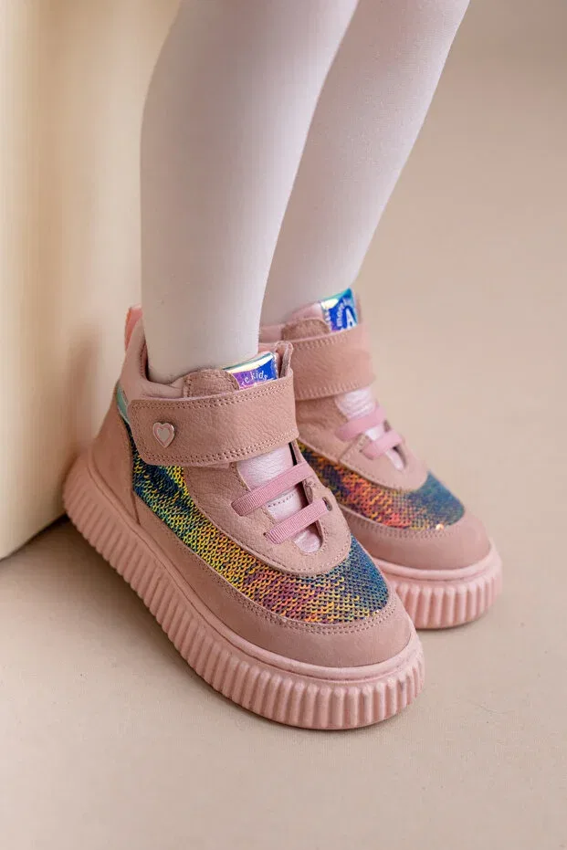 Детские ботинки для девочек с пайетками Liena Kids A More, Powder — фото 2