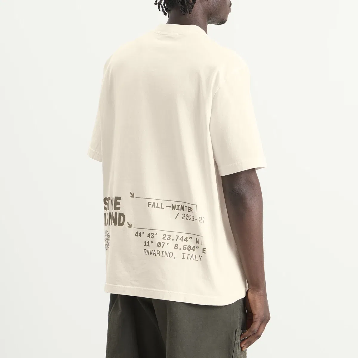 Футболка с принтом Low Infos Stone Island, Ivory — фото 3