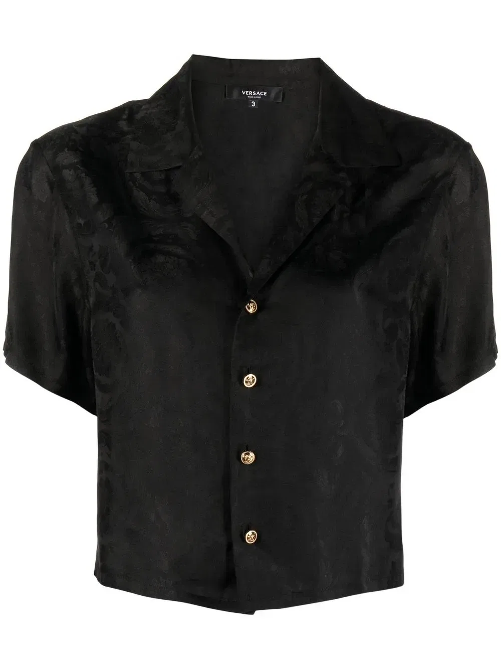 Жаккардовый пижамный топ Barocco Versace, черный