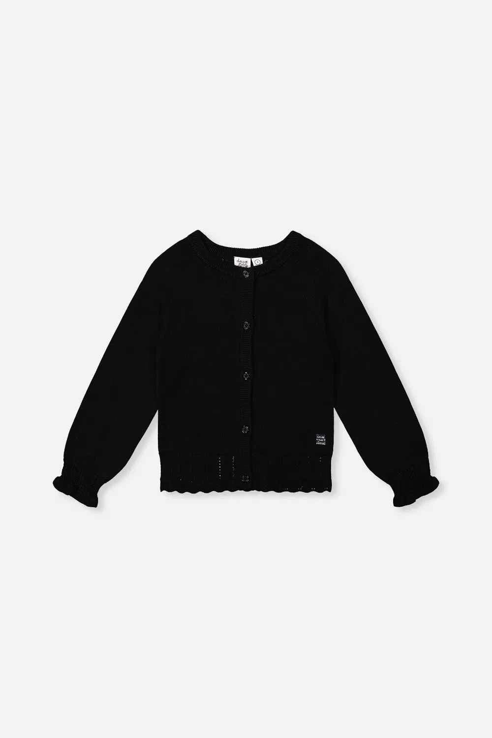 Детский вязаный кардиган с длинным рукавом Deux par Deux, Black