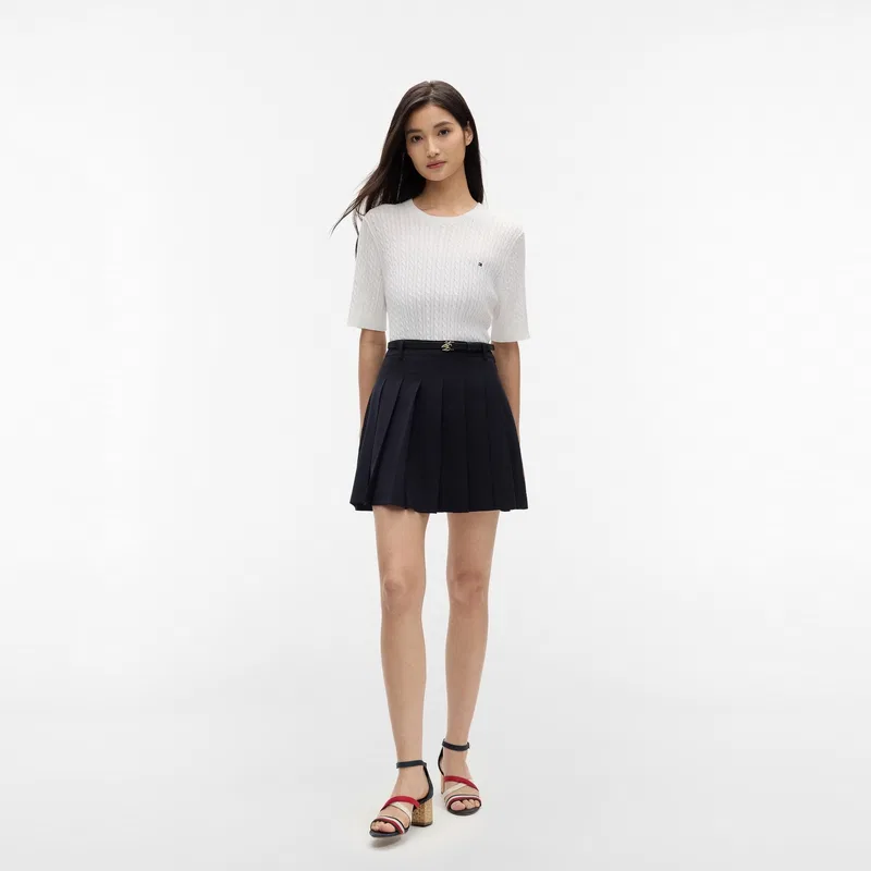Женский свитер с круглым вырезом Tommy Hilfiger, White YBL — фото 4
