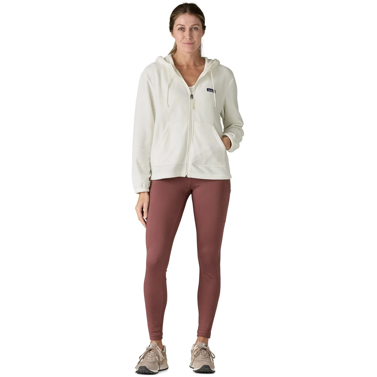 Худи на молнии с капюшоном из микрофлиса Micro D Fleece Patagonia, Birch White — фото 4