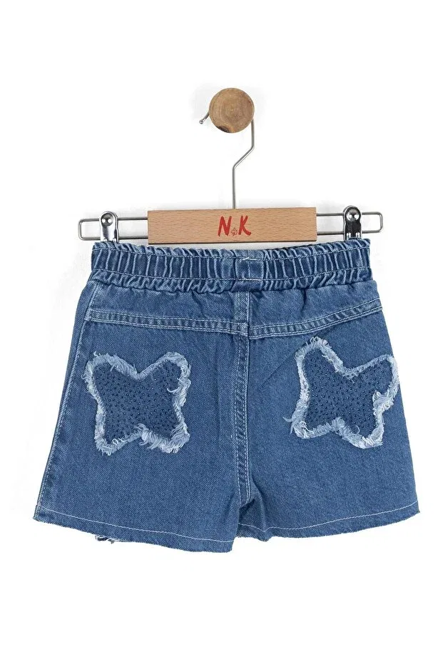 Детские шорты-юбка для девочек джинсовые Jazz shorts skirt Generic Brands, Blue — фото 3