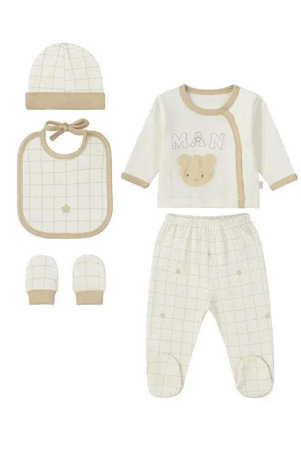 Детский для мальчиков комплект боди с длинным рукавом Bys Baby Fashion, Brown — фото 2