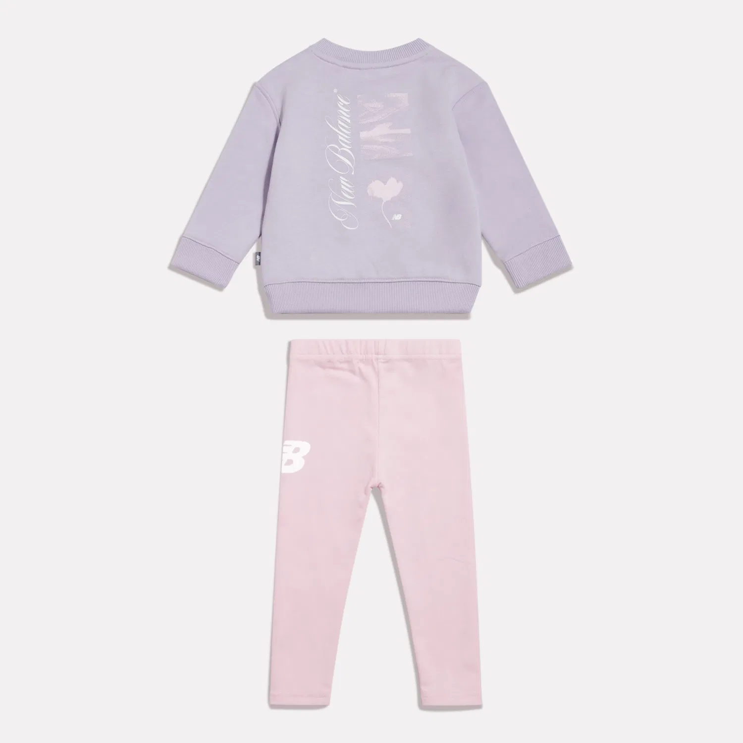 Детский комплект из свитшота и леггинсов с принтом Script Graphic New Balance, Smoked Violet — фото 2