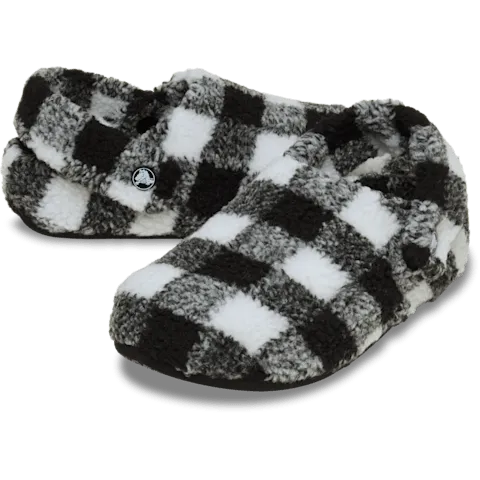 Сабо Crocs Classic Buffalo Check Cozzzy Slipper, черный/белый — фото 2