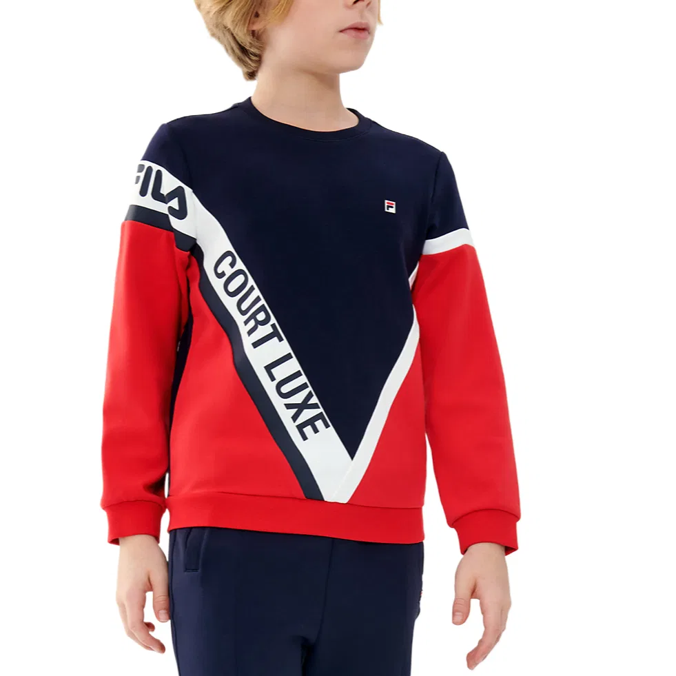 Детский свитшот с круглым вырезом FILA KIDS, Royal Blue — фото 4