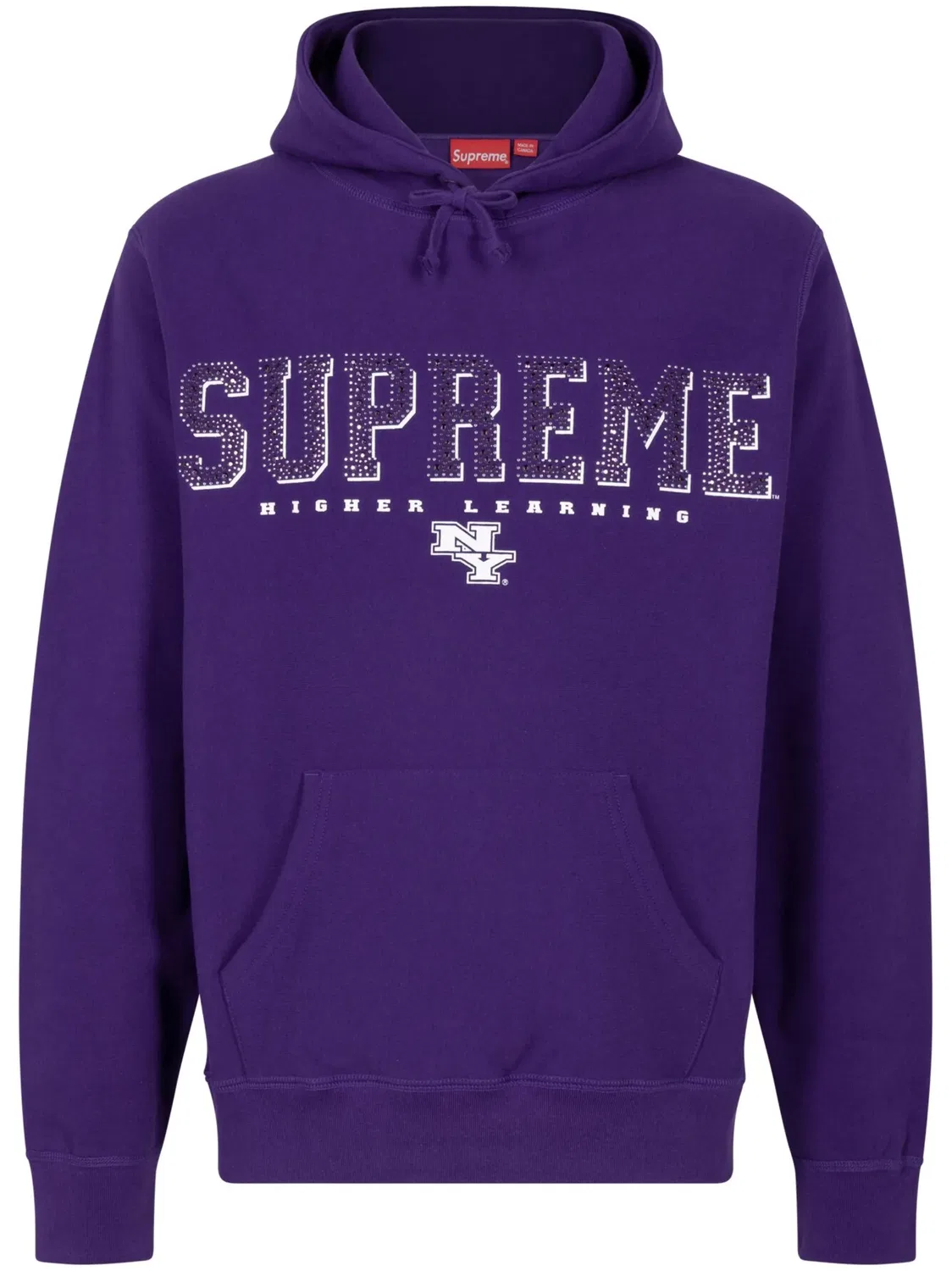 Supreme Фиолетовое худи с кристаллами