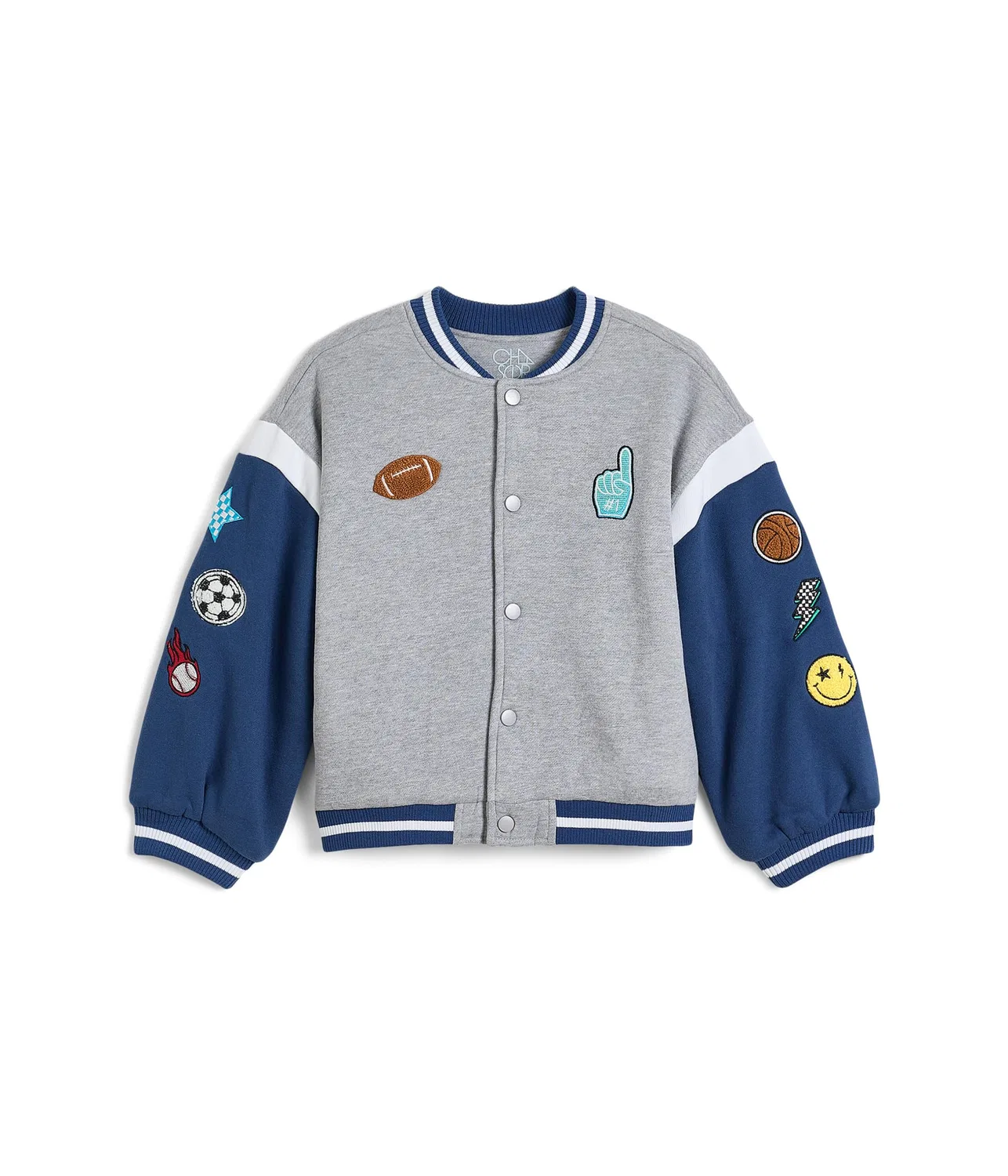 Куртка с забавными нашивками (для маленьких и больших детей) Chaser Kids, Heather Grey