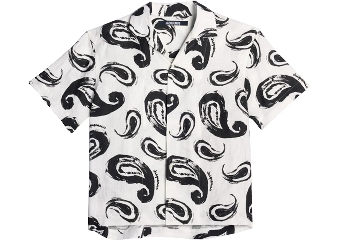 Мужская рубашка с принтом La Chemise Jean Painted Paisley Bowling Shirt Jacquemus, Print White/Black Paisley