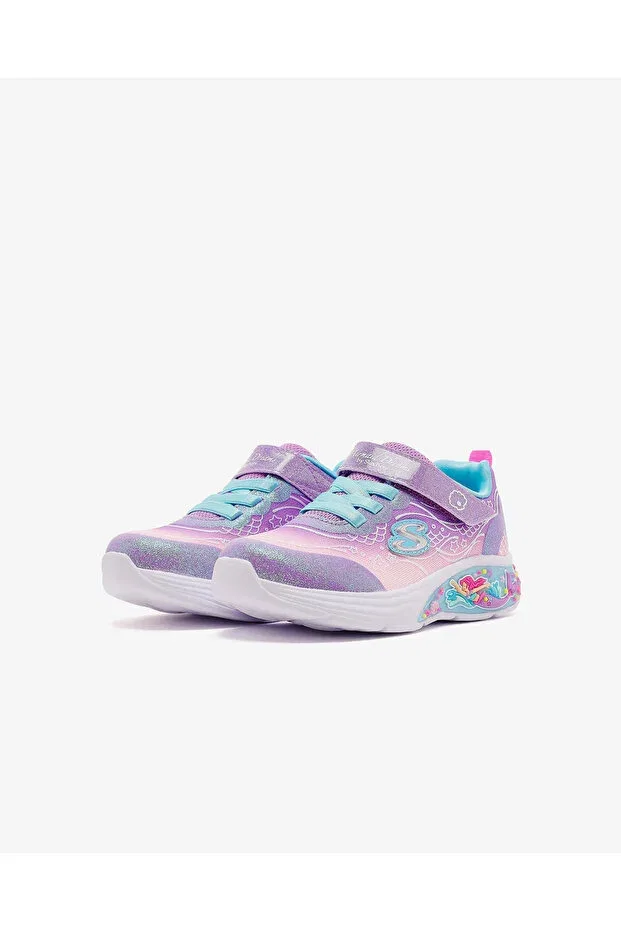 Детские спортивные кроссовки для девочек с липучкой My dreamers lit up Skechers, Multicolor — фото 3