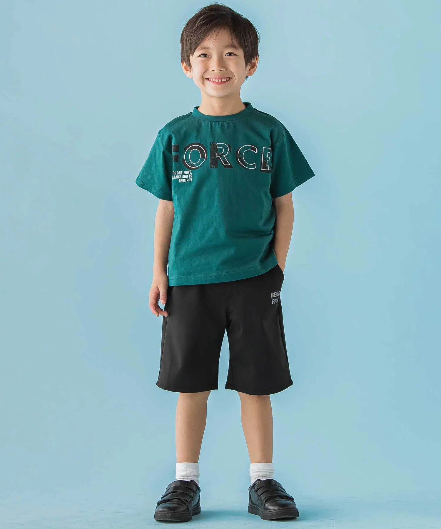 Детские шорты BeBe Petits Pois Vert с треугольной вставкой чёрные — фото 3