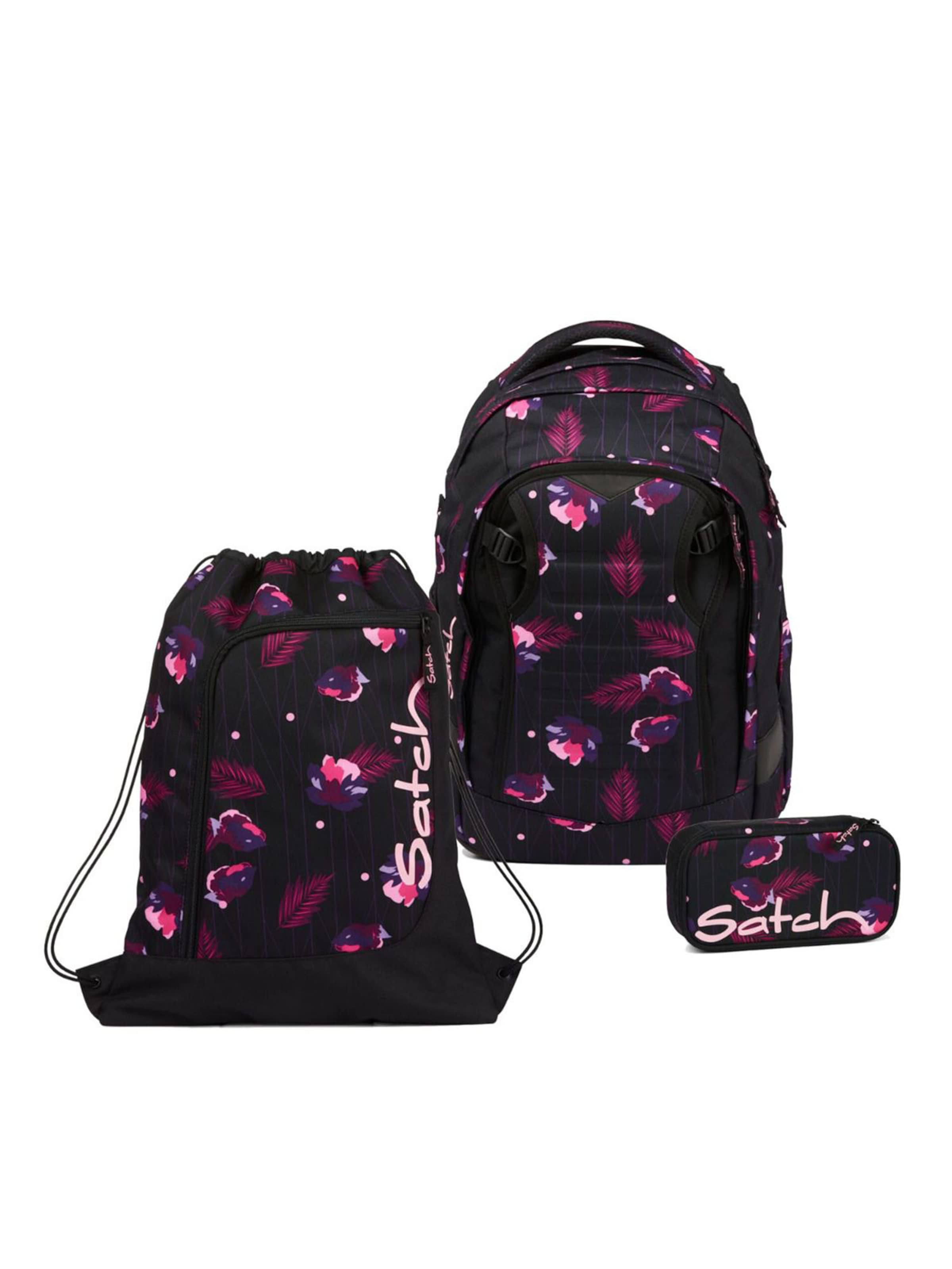 

Satch Рюкзак 'Match Schulrucksack Set 3tlg' в темно-розовом цвете