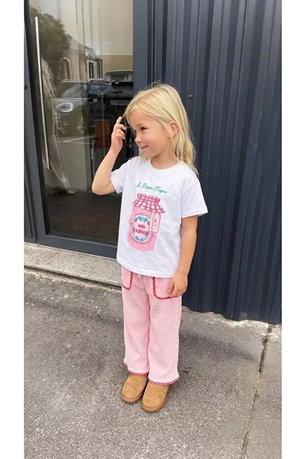 Детская футболка для девочек хлопковая с принтом Girl'S 100% cotton printed white t-shirt Nuem, White — фото 3