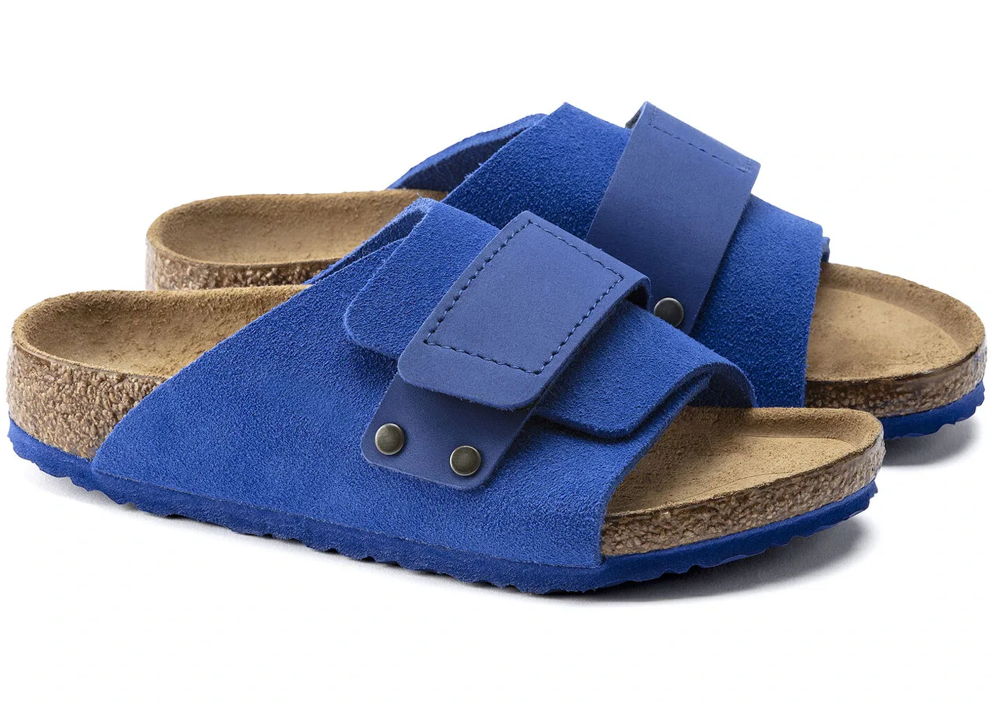 Детские сандалии-слайды с регулировкой Birkenstock Kyoto, Ultra Blue — фото 2