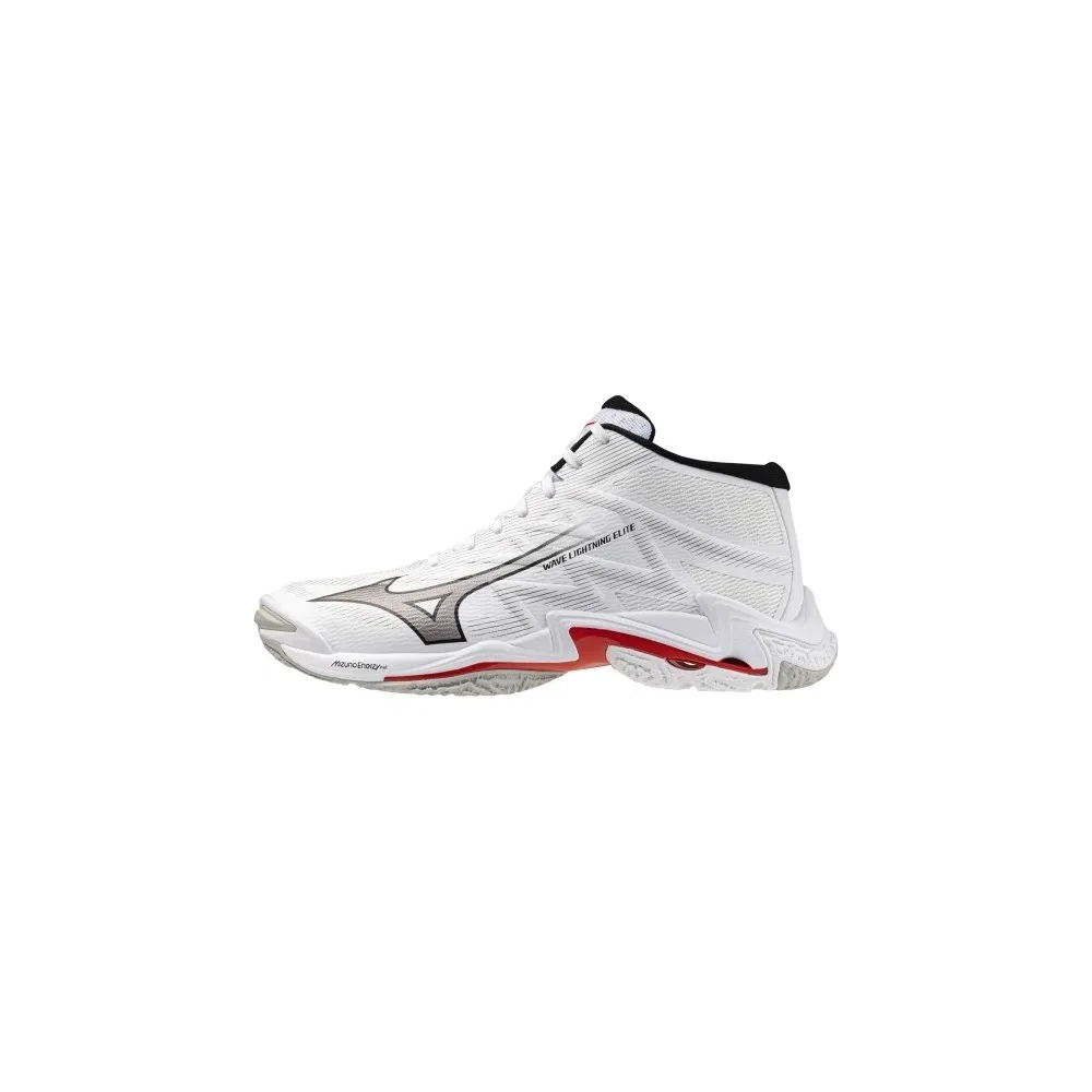Детские волейбольные кроссовки с высоким голенищем Wave Lightning Elite Mid Unisex, White Mizuno