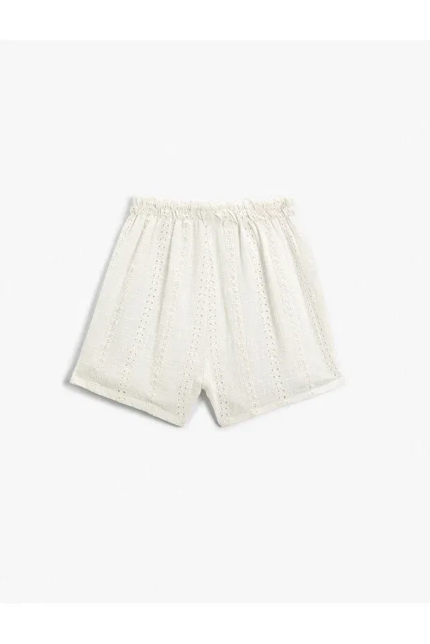 Детские шорты для девочек хлопковые Basics Koton, White — фото 2