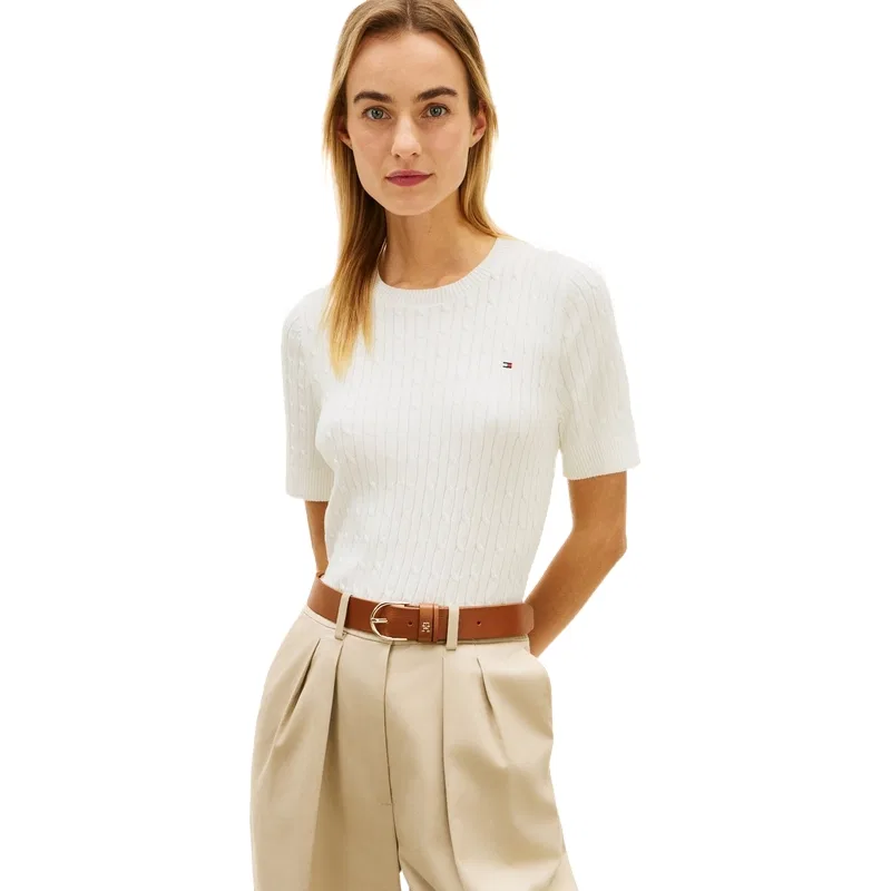 Женский джемпер с круглым вырезом Tommy Hilfiger, Beige HDV — фото 3