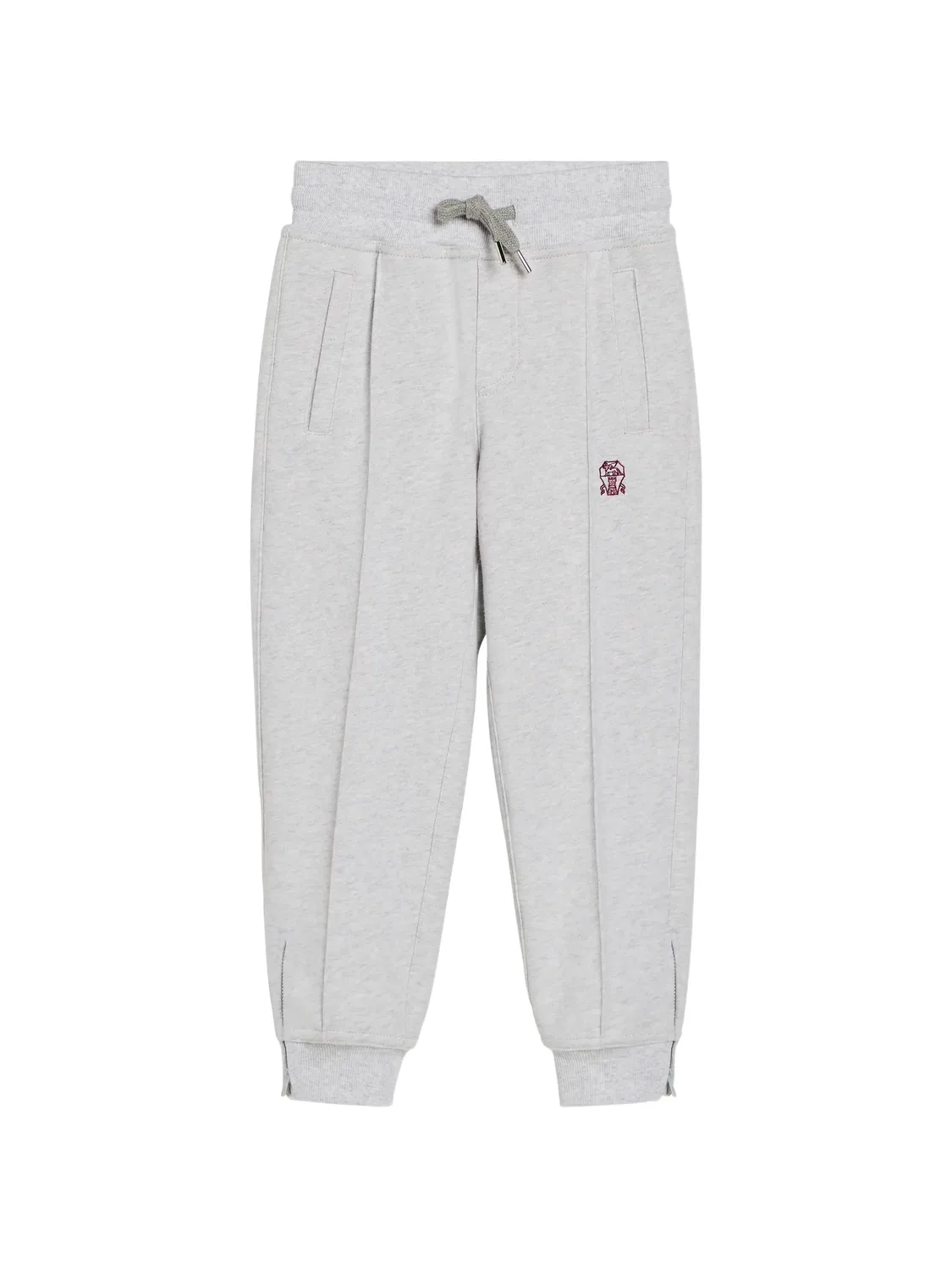 Спортивные брюки с вышитым логотипом Brunello Cucinelli Kids, серый