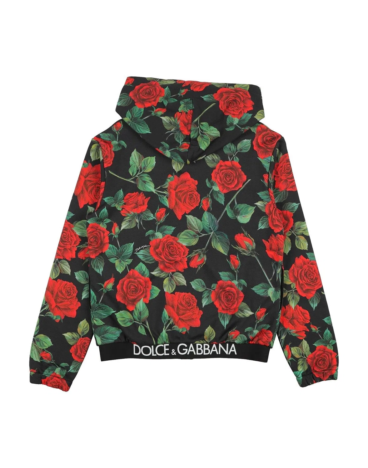 Детская кофта с капюшоном с цветочным принтом Dolce&Gabbana, черный — фото 2