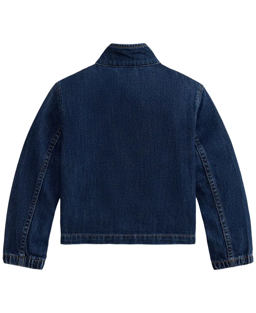 Детская джинсовая куртка с воротником-стойкой Indigo Denim Mockneck Jacket Polo Ralph Lauren, Lucero Wash — фото 2
