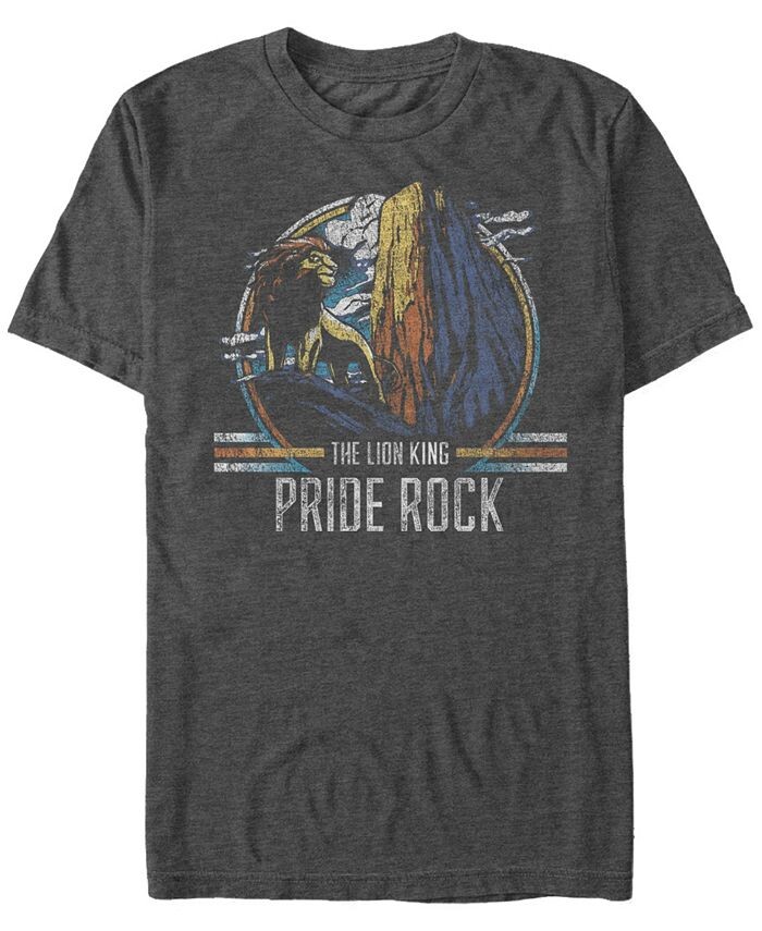 

Мужская футболка с короткими рукавами Disney The Lion King Vintage The King of Pride Rock Fifth Sun, серый