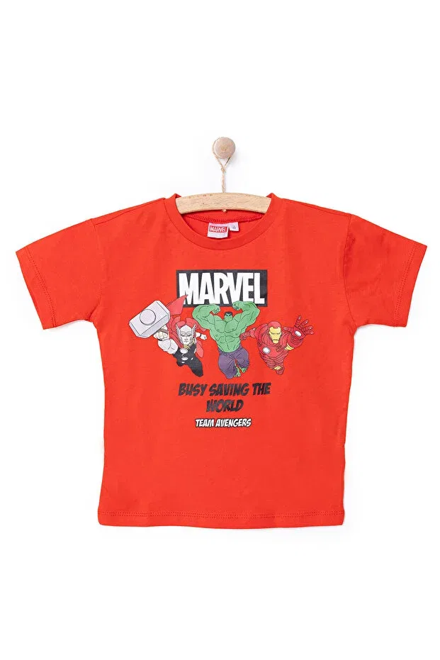 Детская футболка для мальчиков хлопковая Marvel, Red