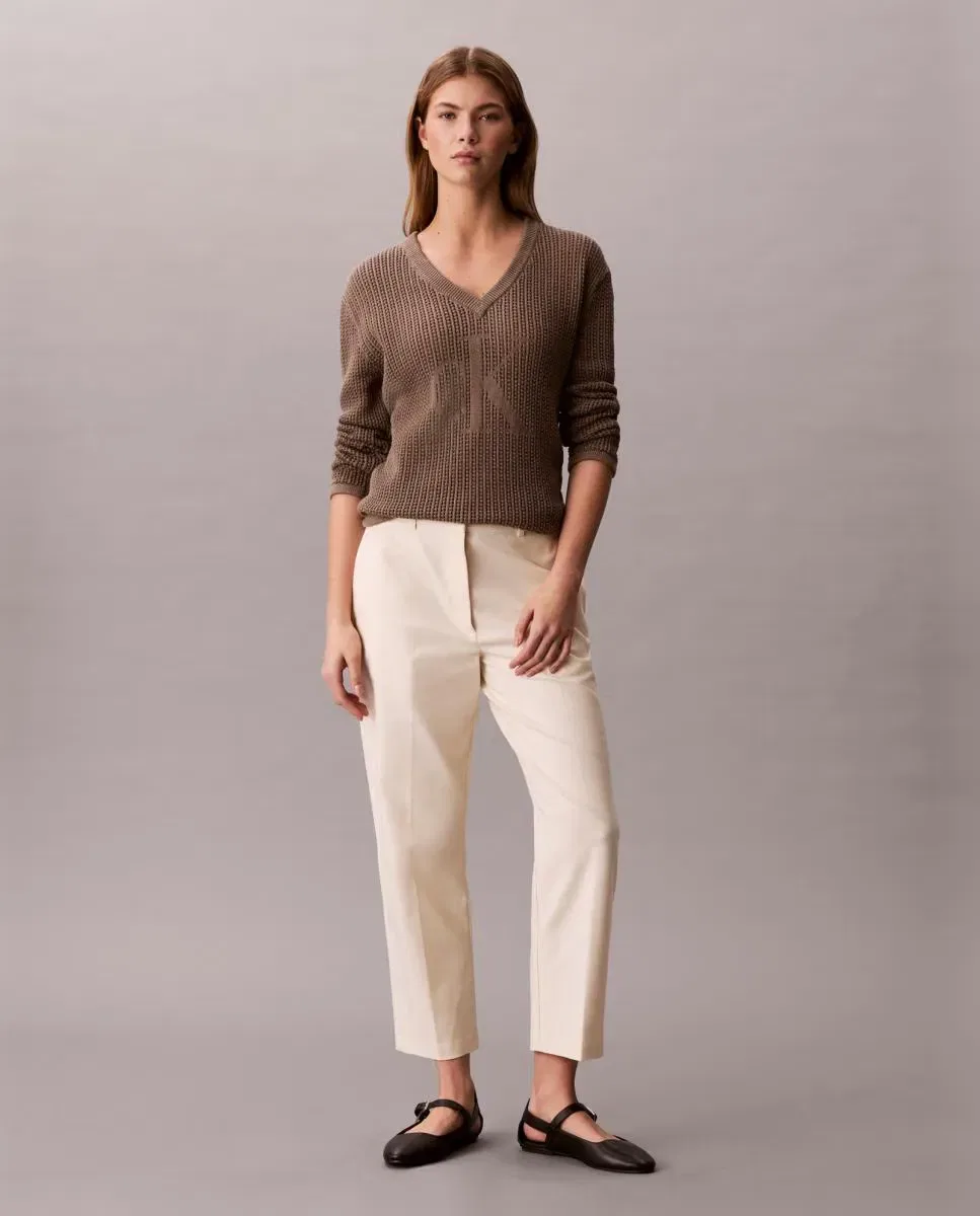 Женские прямые брюки чинос с эластаном Calvin Klein, Crema