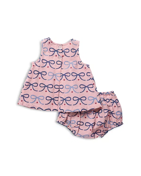 Детский комплект для новорожденных с принтом Jaipur Pink Chicken, Pink Bows — фото 2