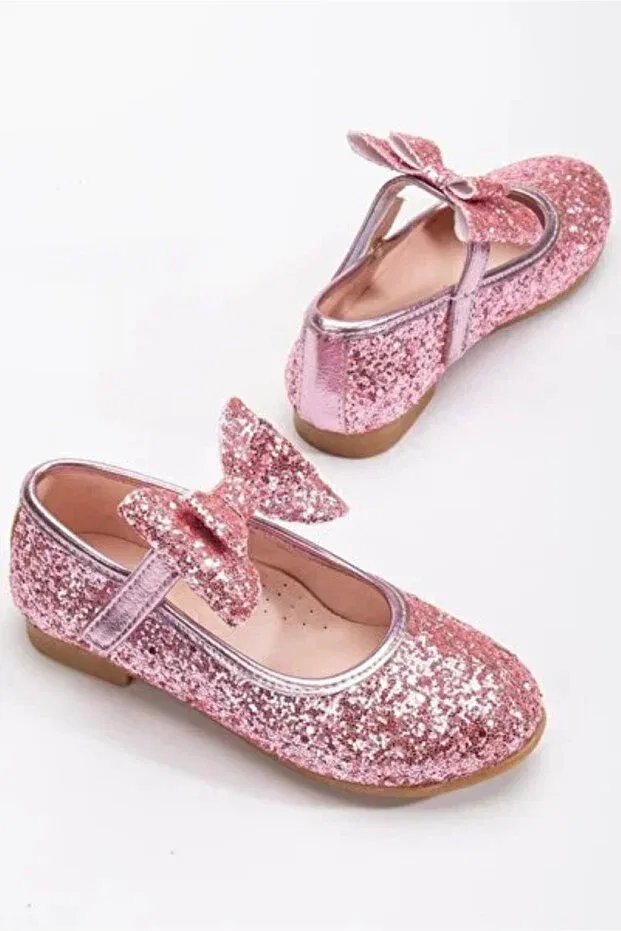 Детские балетки для девочек с бантиком Altın Moda Shoes, Pink — фото 4