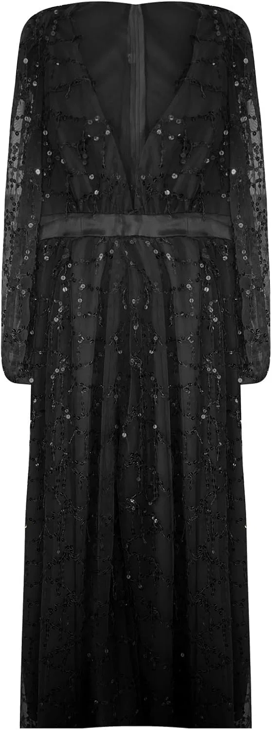 Женское коктейльное платье с пайетками Y8b1K0sMK, Black — фото 3