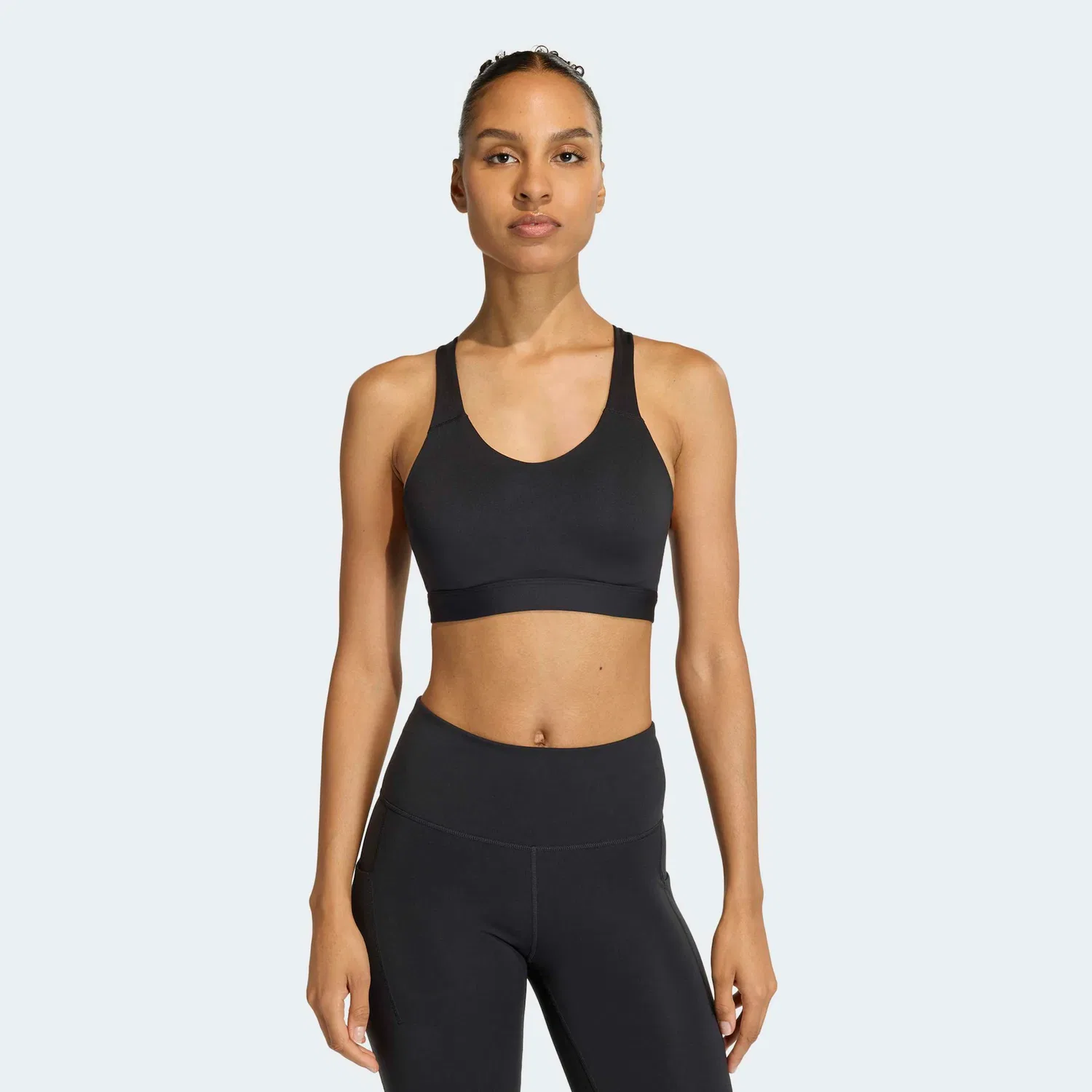 Женский спортивный бюстгальтер с сильной поддержкой Climacool Adidas Performance, Black