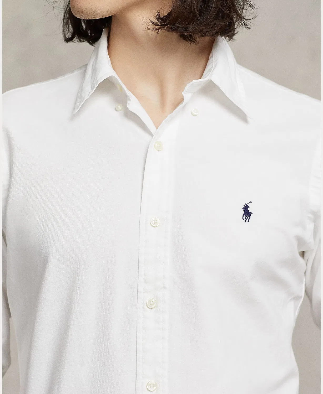 Мужская рубашка, Oxford Teñida Prenda Blanco/Azul Marino, Polo Ralph Lauren, белый — фото 3