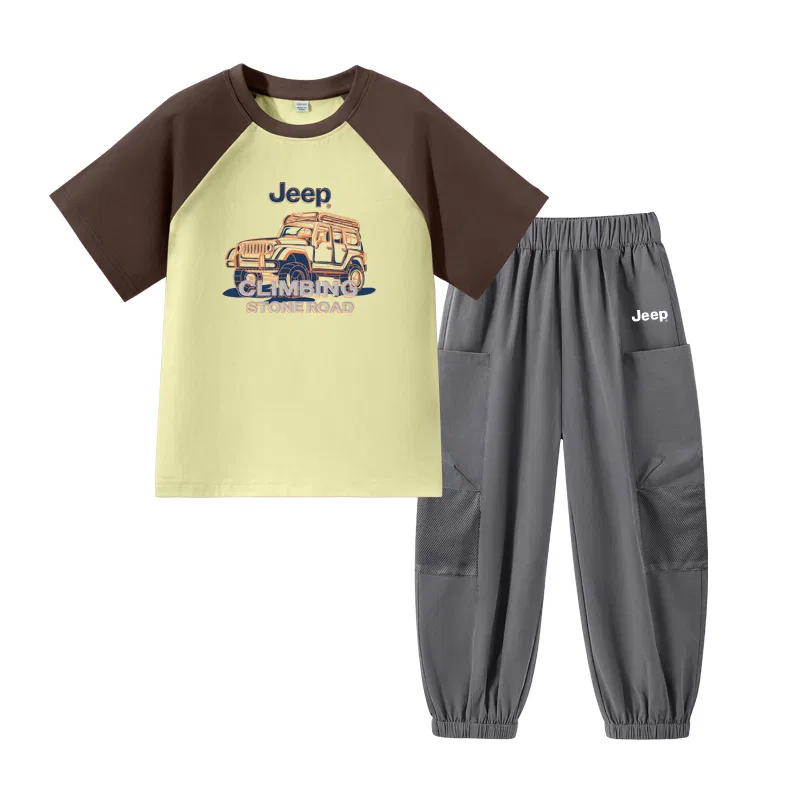 Детский спортивный комплект с длинным рукавом Jeep, Coffee SUV-Iron Gray/E White Logo K