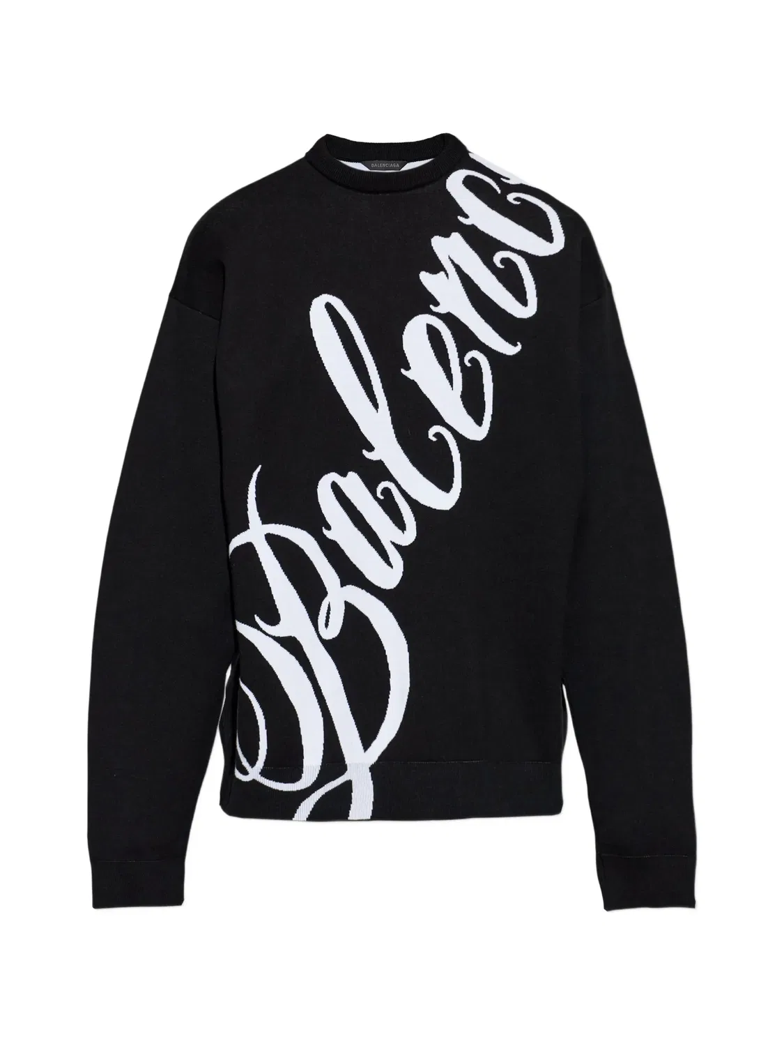 Balenciaga Свитер с интарсией логотипа, черный